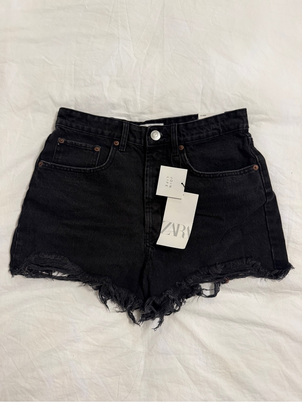 ZARA Black Denim Cutoff Shorts